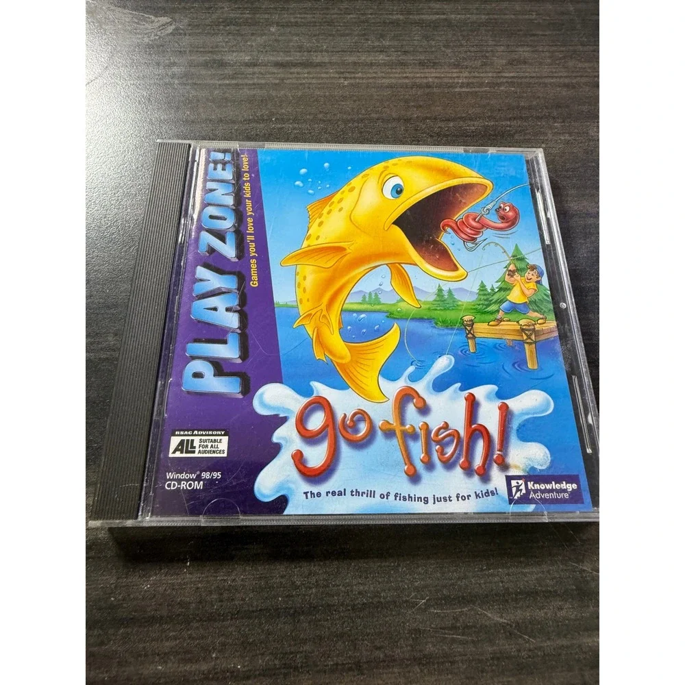 Go Fish! PC CD-ROM Play Zone Knowledge Adventure Windows 98/95 Vintage Game